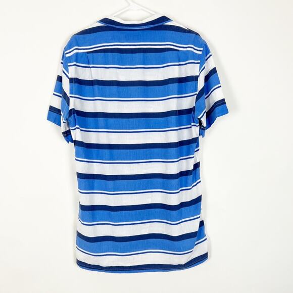 Polo Ralph Lauren Striped Linen Short Sleeve Button Down Shirt Size Medium - Picture 2 of 3